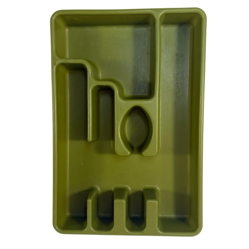 Vtg MCM Rubbermaid 2921 Green Utensil Flatware Silverware Tray Drawer Organizer